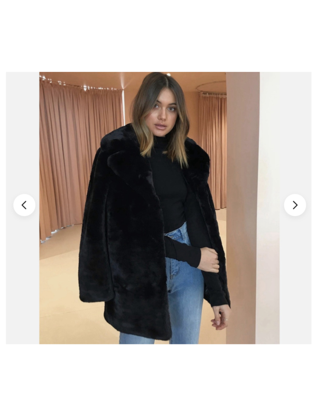 Zara Faux Fur Coat – Size S